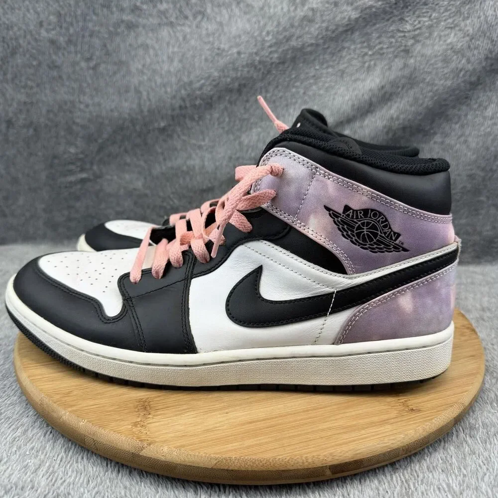 Nike Air Jordan 1 Mid SE Shoes Mens Size 11 Black Tie Dye Basketball DM1200-001